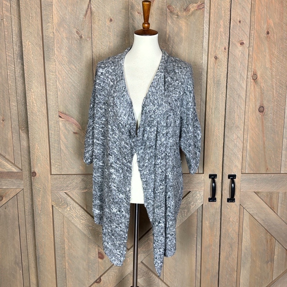 Prana Birdie marled black open front sweater Size Small - Picture 3 of 11